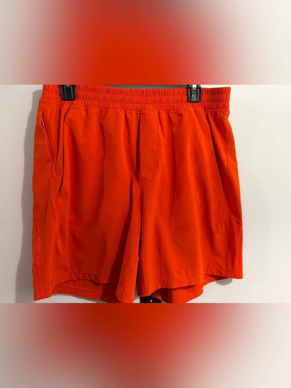 Lululemon Pace Breaker Linerless Shorts Men’s Size L Red Orange - Picture 5 of 6